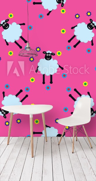 Picture of Seamless pattern with cute sheep